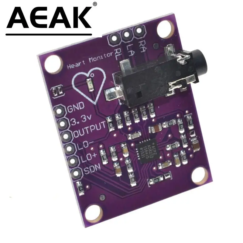 AEAK AD8232 Physiological Measurement Heart Pulse ECG Bio Monitor Sensor Module Board Hot Sale