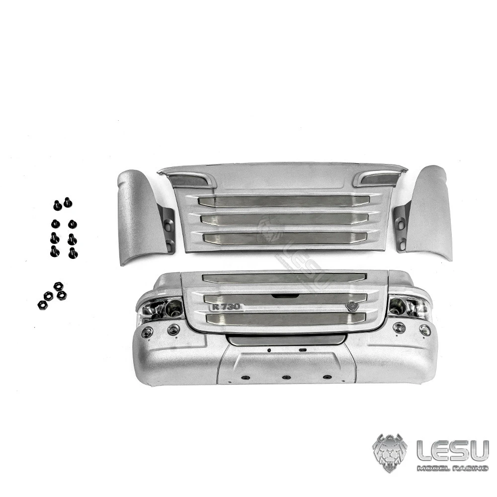 RC 1/14 Metall-Frontgrill-Stoßstangenset für Tamiya Hydraulikbagger, Lader, Muldenkipper für VOLVO Anhänger-Kipper DIY-Teile – Detail 4