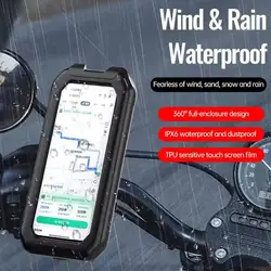 Waterproof Motorcycle Portable Mobile Phone Holder Motorcycle Universal Bicycle Navigation GPS Holder 360° Rotatable Adjust B0U4
