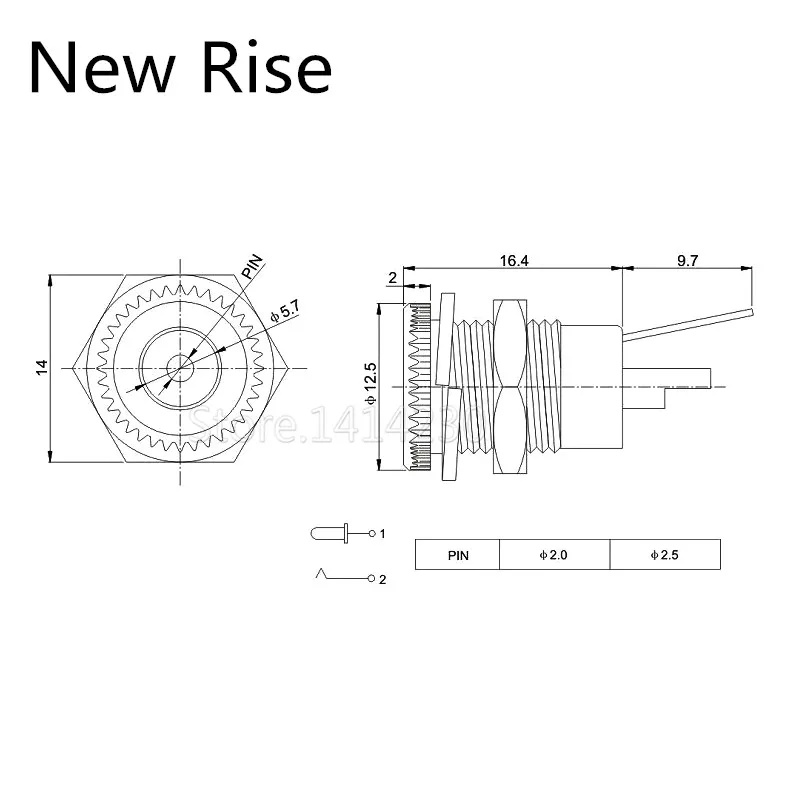 1PC DC-099 DC Power Supply Jack Socket Female Panel Mount Connector 5.5mm 2.1mm 2.5mm Plug Adapter 2 Terminal Types GOLD PLATED