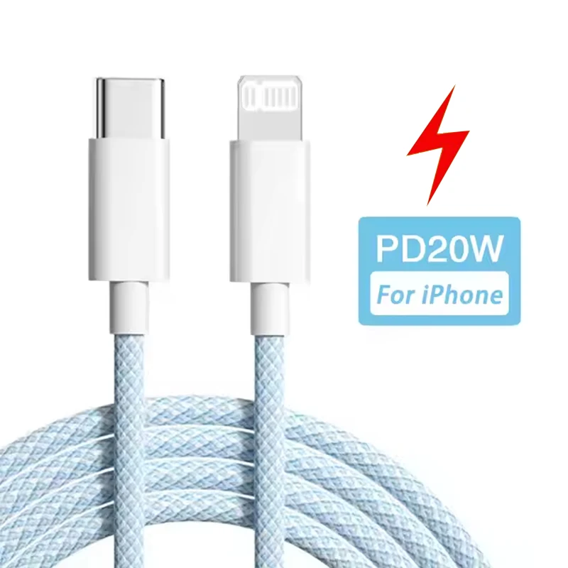 1M 2M PD 30W geflochtenes Ladekabel Typ C auf iP für iPhone 16 30W Schnelllade-Datenkabel für iPhone 15 Pro Max C-Kabel
