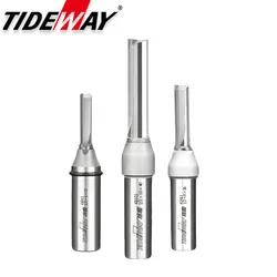 Tideway 1/2 Shank TCT Straight Router Bits 2 Flutes Milling Cutter Woodworking Carving Wood Engraving Carbide CNC Tool End Mill