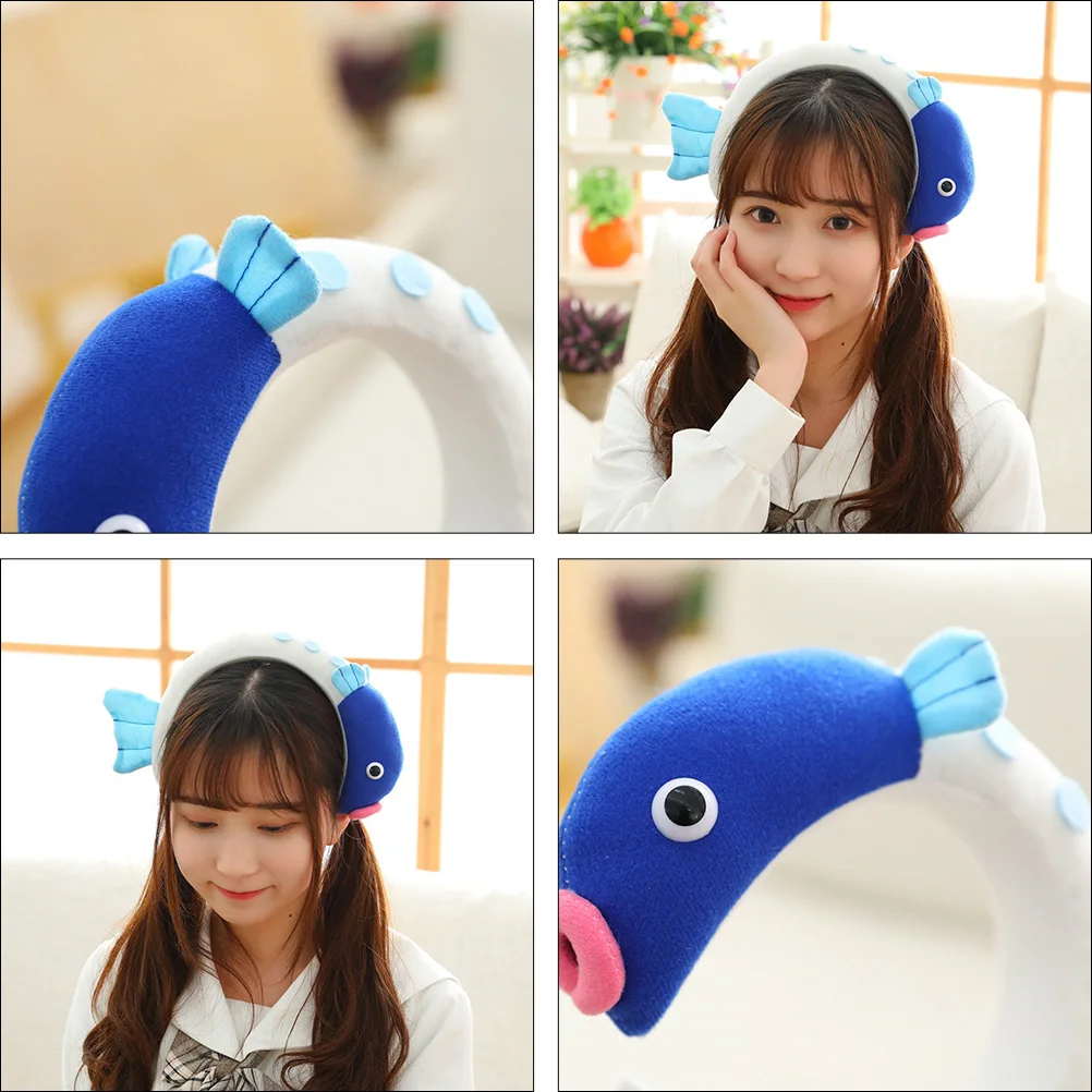 

Fish Headb Hair Hoop Funny Photo Party Headdress Halloween Costume Props Fish Shape Design Comfortable Wear