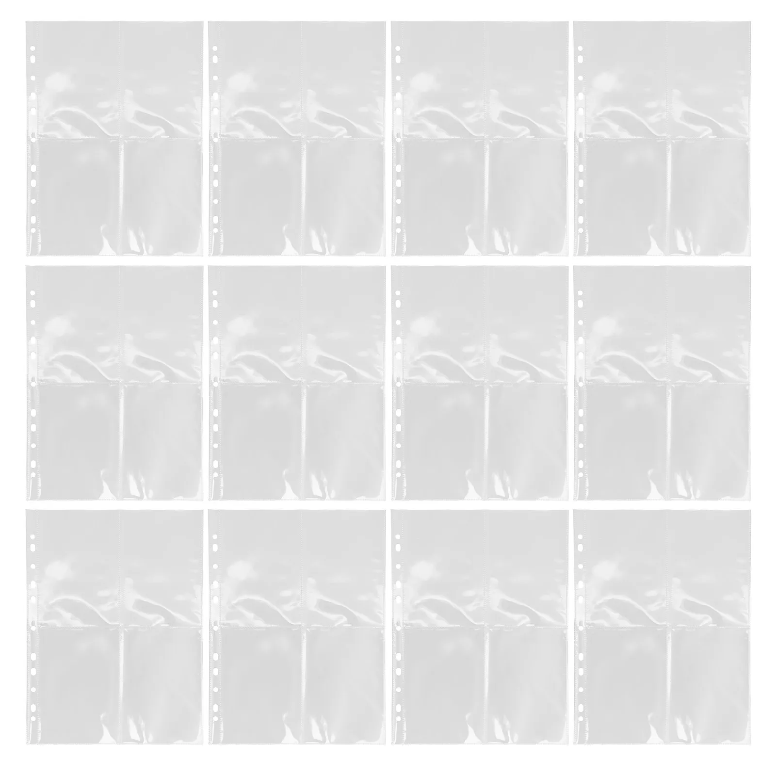 

30Pcs A4 Binder Insert Pages Clear 4-Pocket Double-Sided Photo Card Storage Sleeves for Trading Cards Postcards
