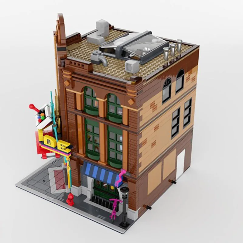 City Building Model Moc Building Blocks The Last Arcade Model Technology Bricks Military Model DIY Assembly Holiday Toy Gifts