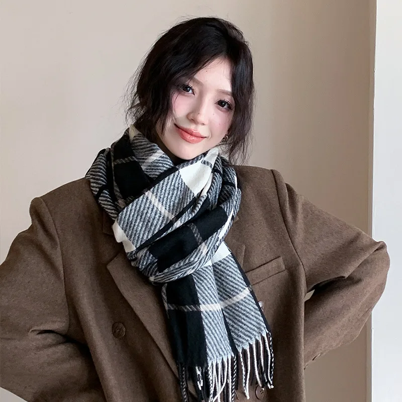 

Имитация кашемира, осень-зима, теплый шарф в корейском стиле, студенческая атмосфера, универсальная шаль, новый женский ветрозащитный шарф