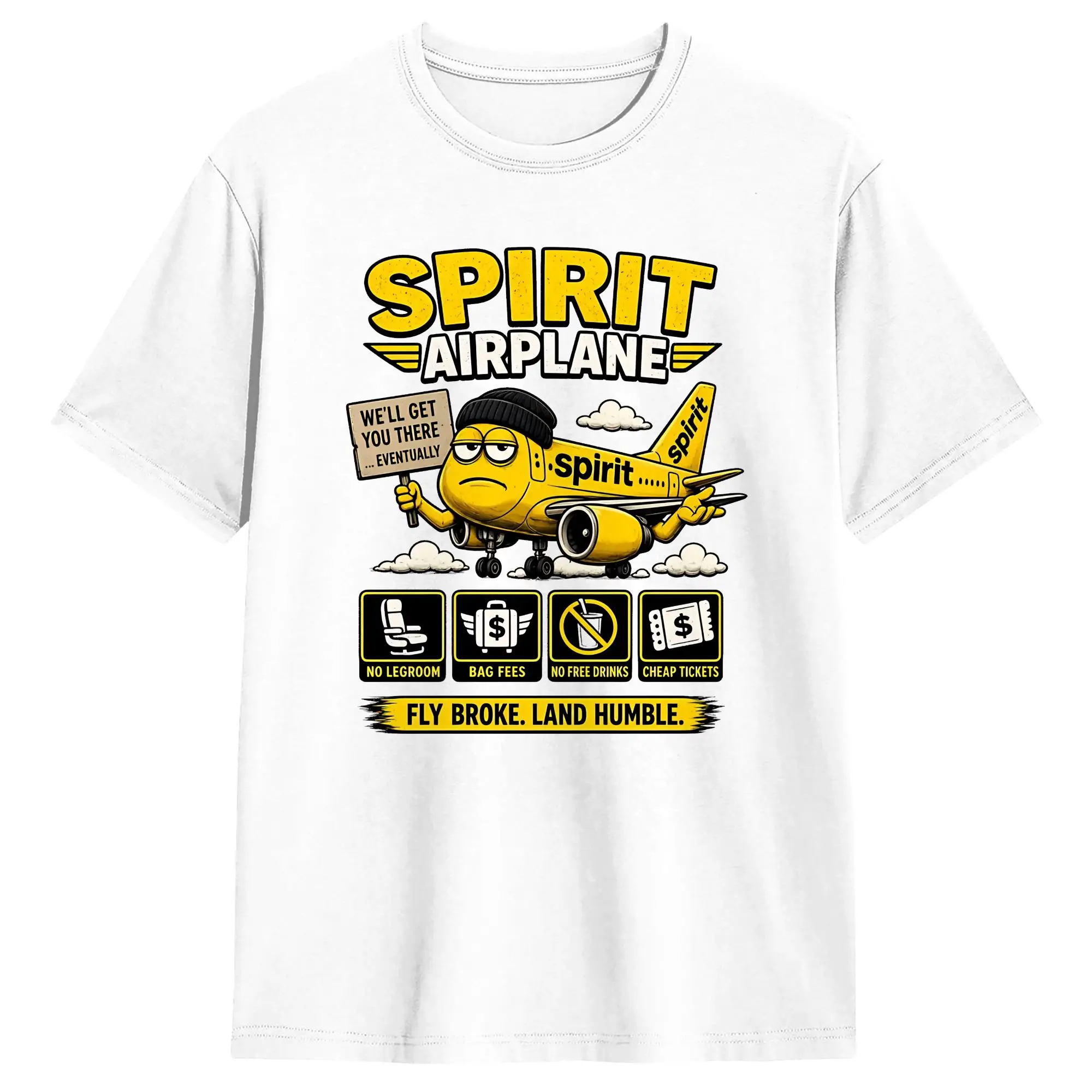 Forever Spirit Airlines 1983 to 2026 Pure Cotton T Shirt For Adult Summer  Classic T-Shirts Round Neck Hippie Tees Oversize Tops