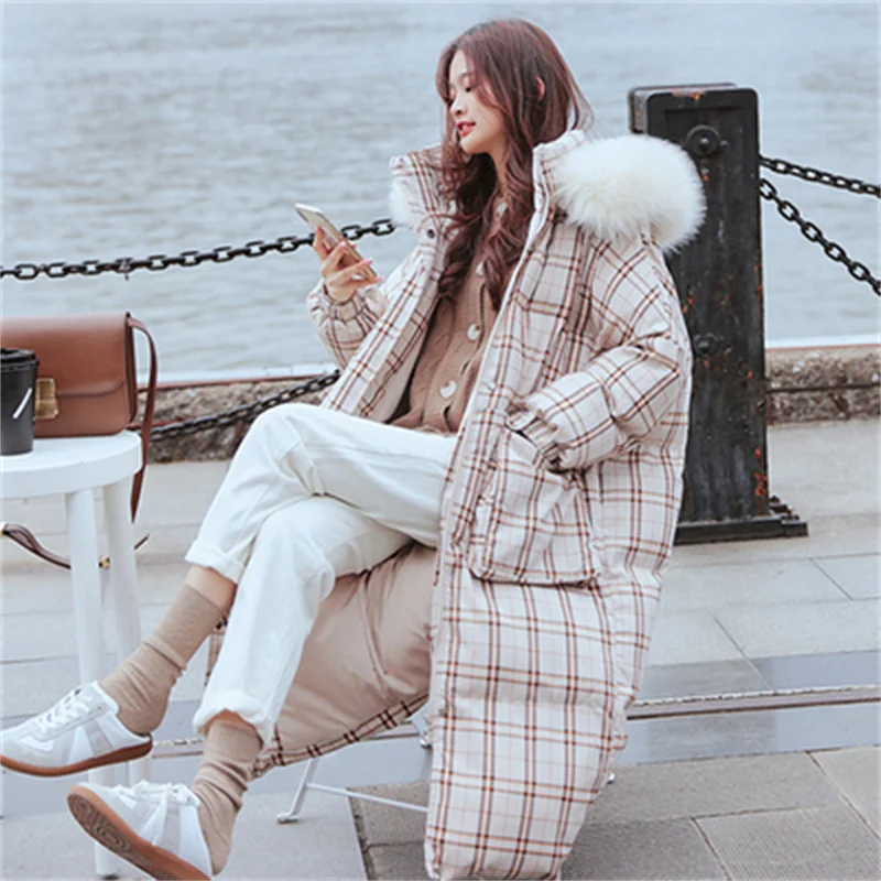 Shen Yidu 2022 Winter New Female Clothing Winter Fashion All-match Boutique Korean Version of the Warm Plaid Cotton Coat 7990 X5