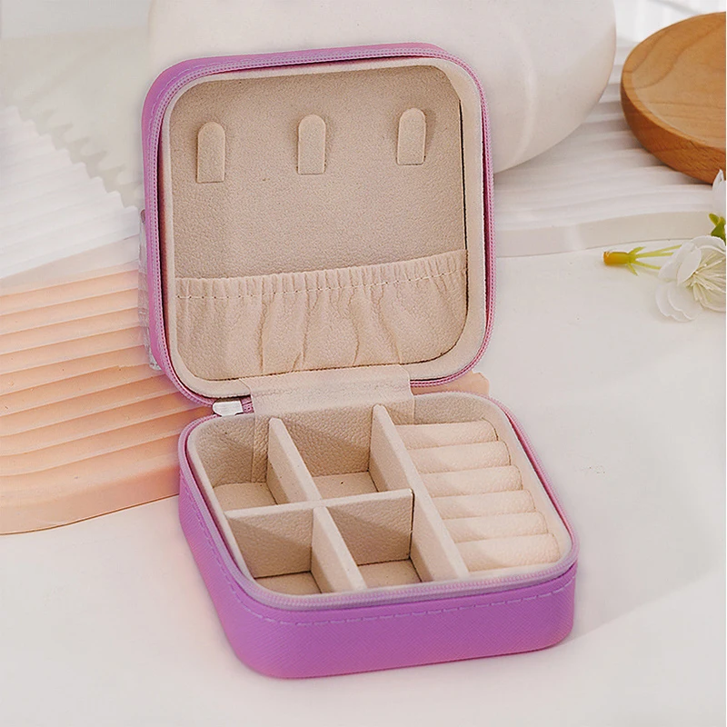 Einfache und tragbare Reise-Schmuckaufbewahrungsbox für Armbänder, Ohrringe, Ringe und Ohrstecker – Detail 14