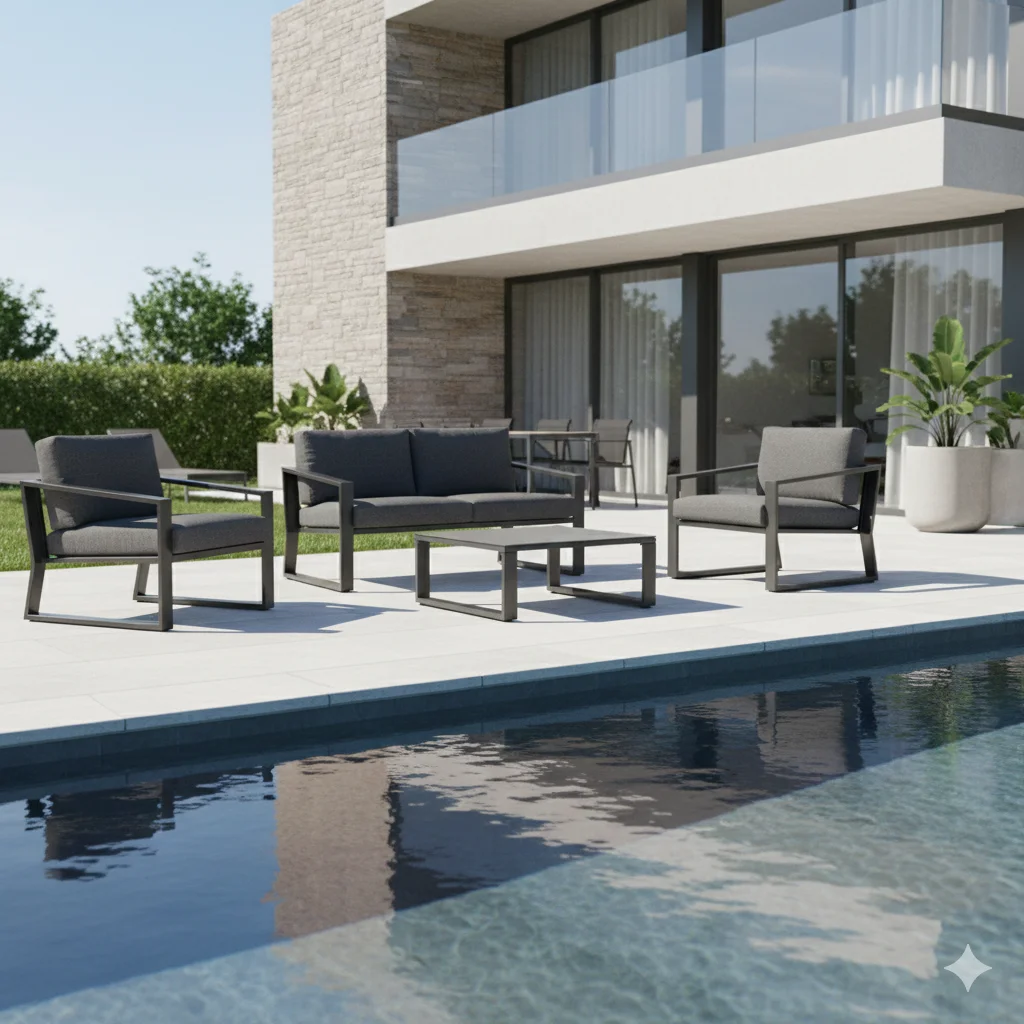 Sofa set outdoor patio furniture modern all-weather waterproof cushions