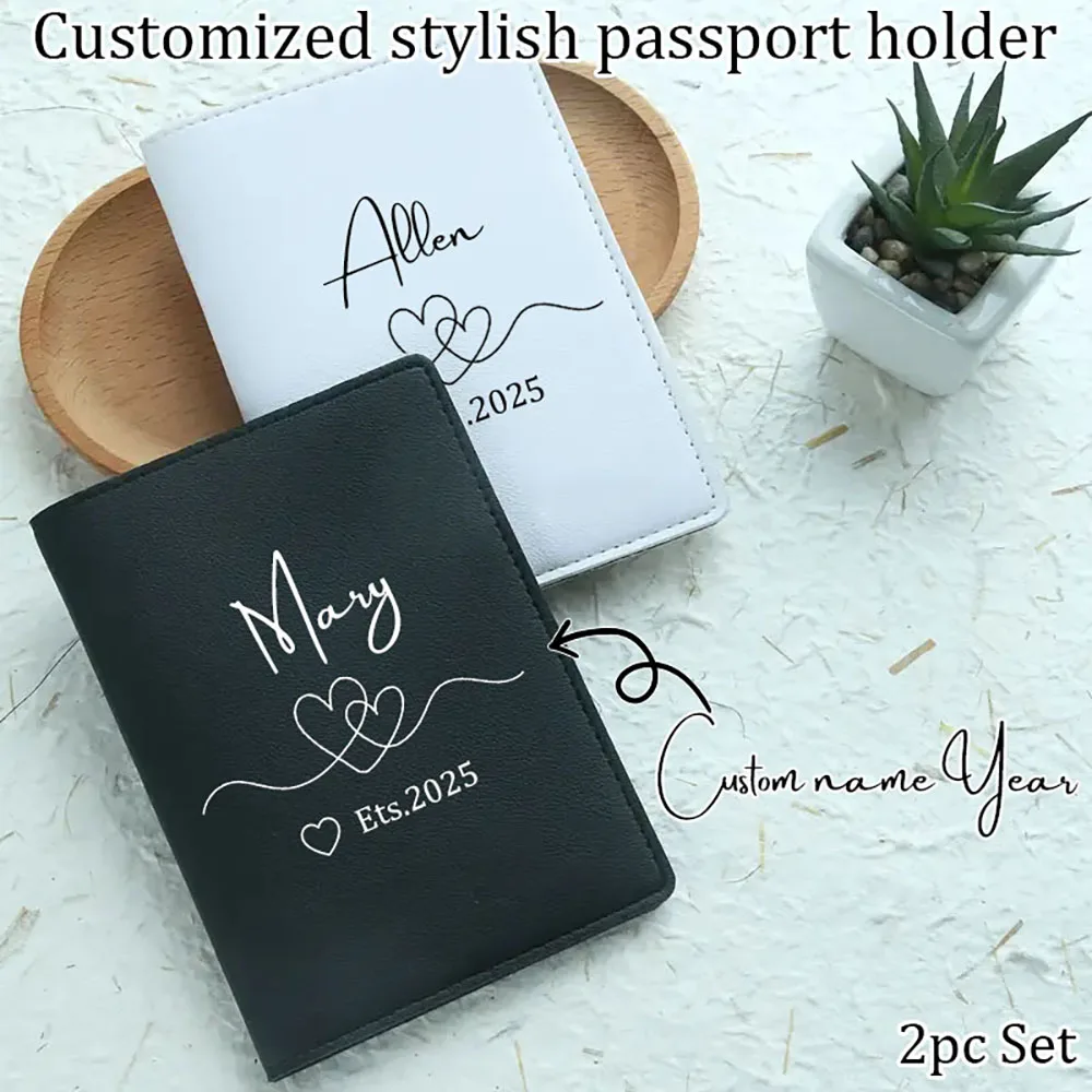 

Customized Text Couple Passport Bag Romantic Couple Best Friend Sister Passport Holder Commemorative Gift Custom Passport Bag