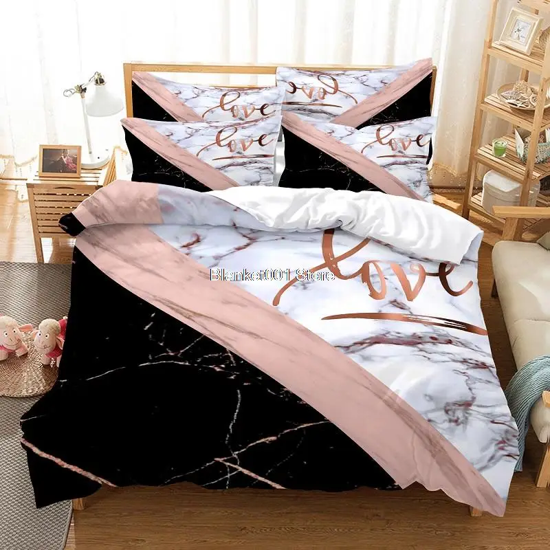 

Colored Marble Bedding Set Duvet Cover Set 3d Bedding Digital Printing Bed Linen Queen Size Bedding Set Fashion Design