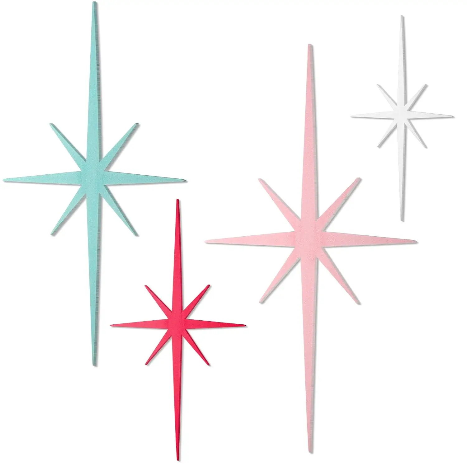 4 Pcs Starburst Shaped Wall Decor Mid Century Modern Art,Pastel, Customized