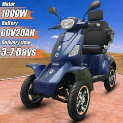 Electric Four Wheeler 1000W Motor 60V20AH Battery Disabled People Four-wheel Electric Vehicle City with Trunk Electric Scooter