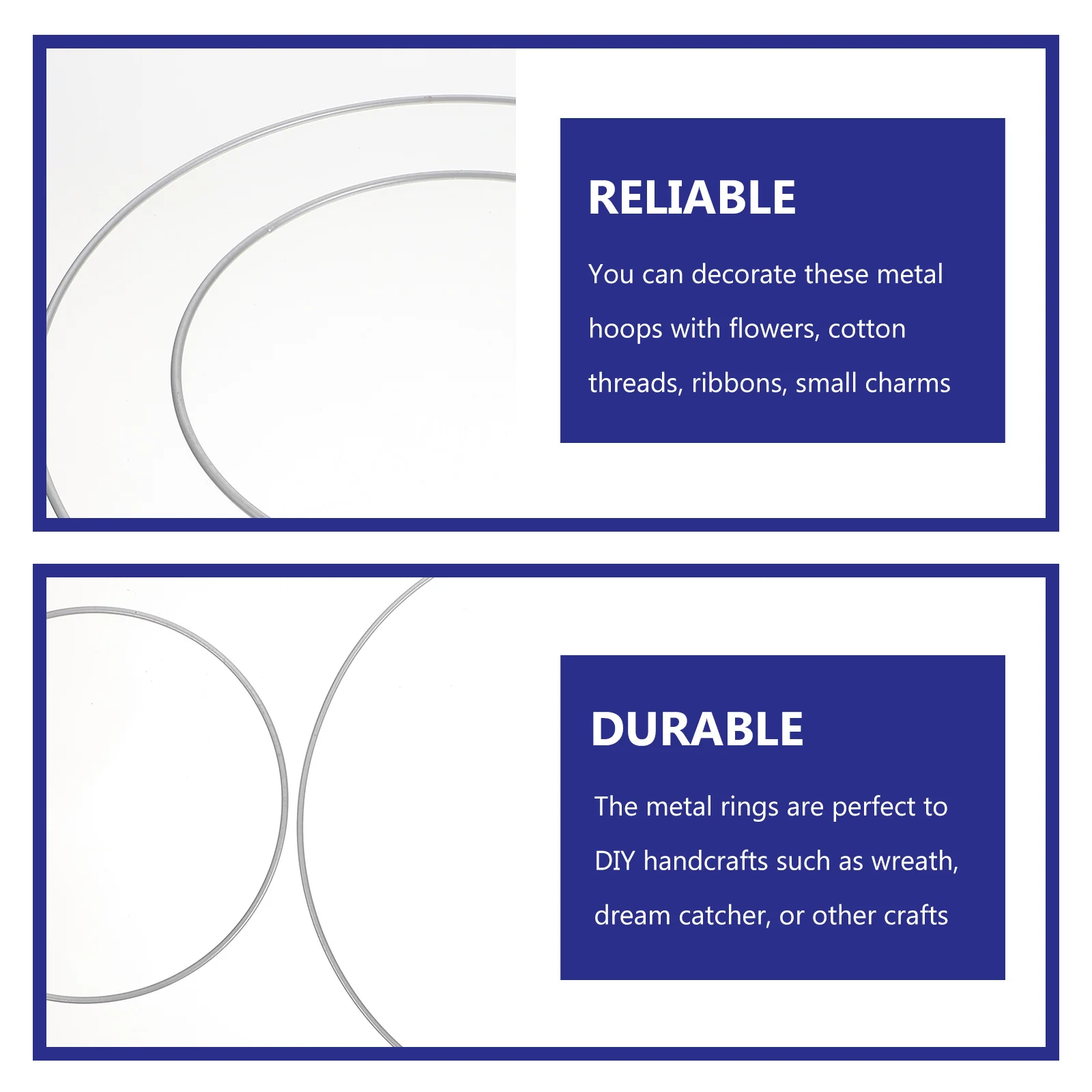 

8Pcs Metal Hoops for Crafts Smooth DIY Floral Wreath Dream Catcher Supplies Dream Catcher Hoops Macrame Rings