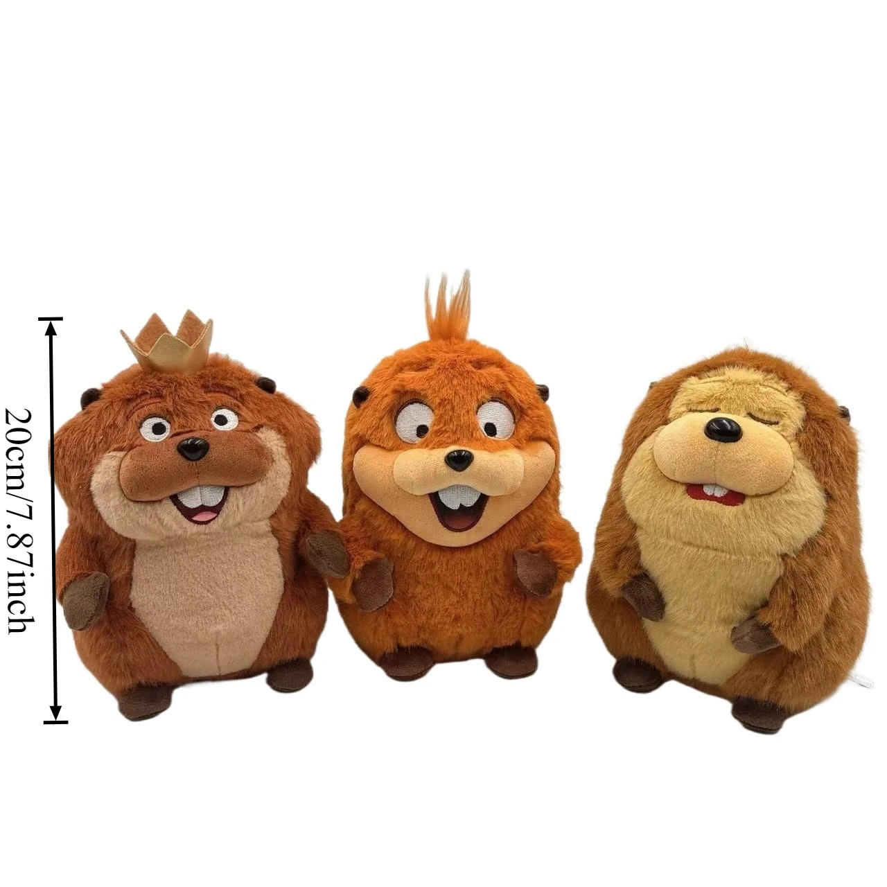 Peluches de castor Hoppers de 20 cm, regalo, animales de la película, juguetes de peluche del castor Rey George, adornos de escritorio