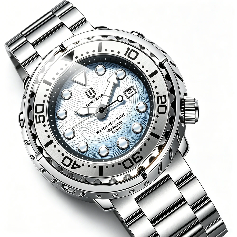 QINGXIYA Fashion Men Watch Top Brand Luxury Waterproof Sport Mens Watches Stainless Steel Date Military Quartz Wristwatch Male - view 4