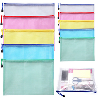 5/10/20pcs Grid Zipper Bags A4/A5 Folder Waterproof Office and Educational Supplies Document File Stationery Storage Bag TMZ