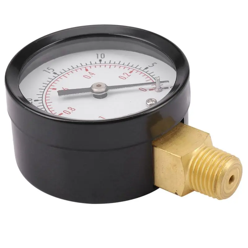 AB46-4X Pressure Gauge - 0 - -30Inhg 0 - -1 Bar Mini Dial Air Pressure Gauge Barometer Meters Vacuum Gauge Dual Scale Dial