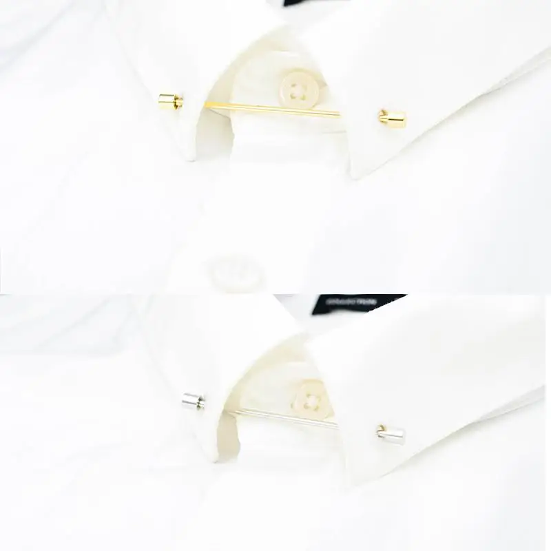 Shirt Cylinder Collar Bar 2 Piece Screw Clasp Metal Tie Pin Mens Accessory for Ceremony Banquet OfficeHotsale