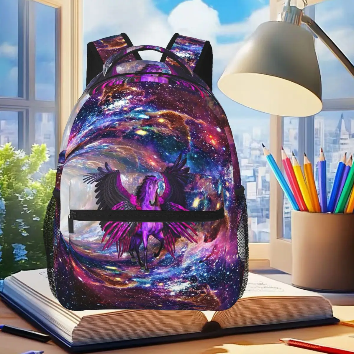 

Pegasus Student Backpack School Bag Hiking Travel Daypack for Men Women Fashion Bookbag Shoulder Bags