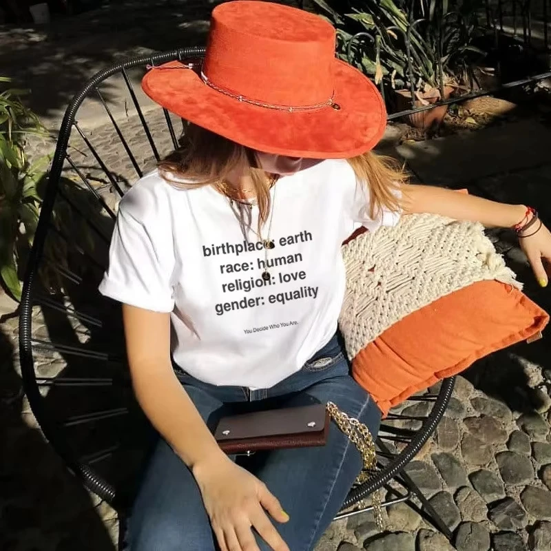 

You Decide Who You Are Unisex Graphic Inspired T Shirt Unisex Short Sleeve Loose Cotton Letters Printing Tees Summer Casual Tops