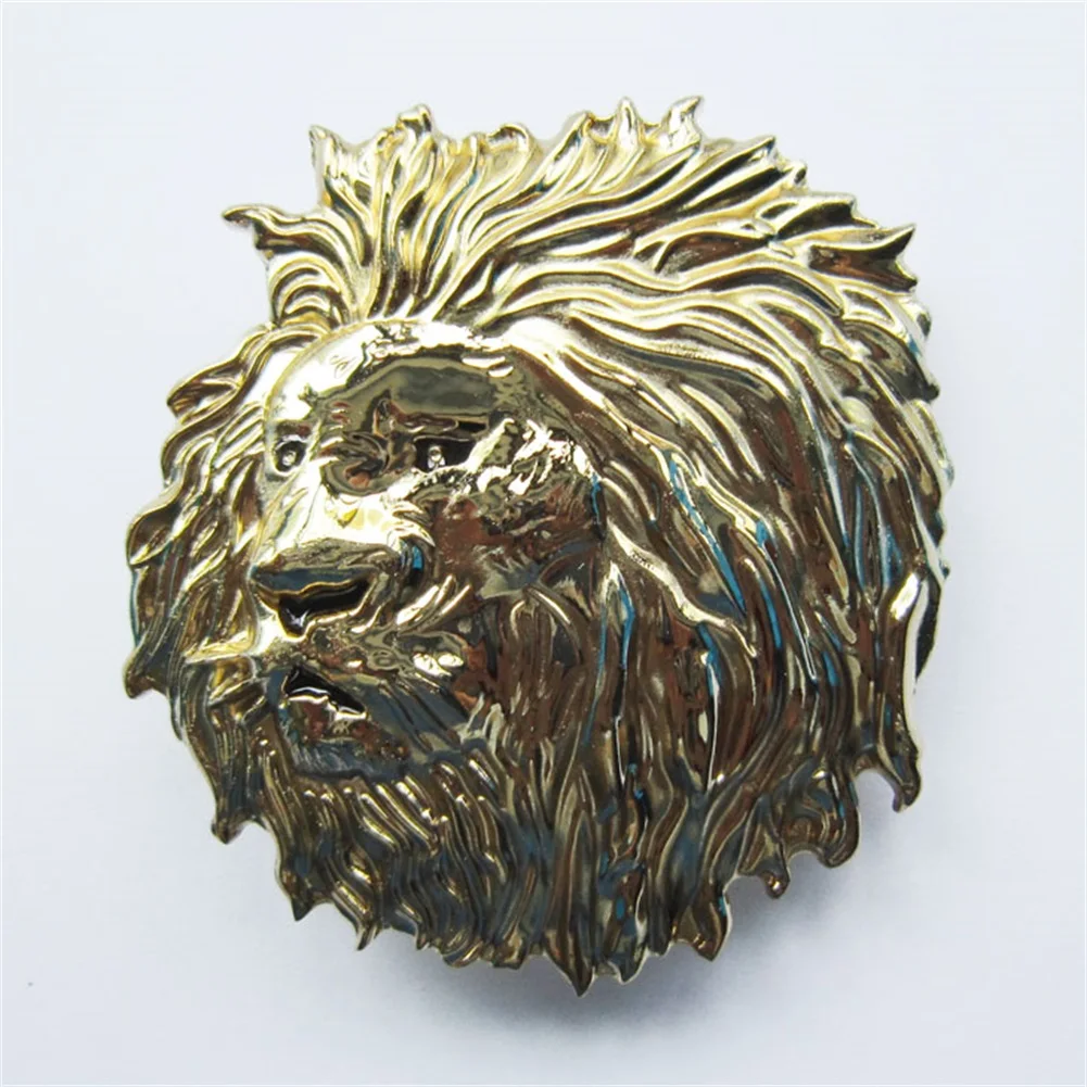 

Gold Color Plated Lion Head Animal Wildlife Western Belt Buckle Stock in US Gurtelschnalle Boucle de ceinture BUCKLE-WT032GD