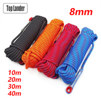 8mm Safety Life Rope Climbing Rope Static Rock Mountaineering Rope Outdoor Survival Fire Escape Car Rescue 10m 20m 30m 40m