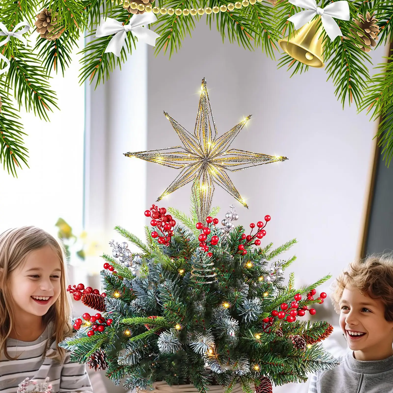 3D LED Light Up Christmas Tree - đánh giá và giá Star Tree Topper