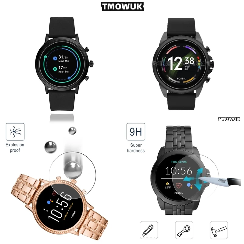 

For FOSSIL Gen 5 5E 6 42MM 44MM - HD Anti-Scratch Tempered Glass - 9H Ultra-Thin Screen Protector For Smartwatch