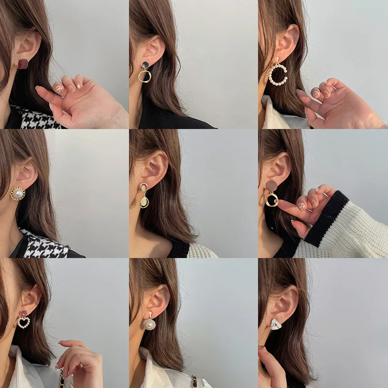 Vintage persoonlijkheid oorclip zonder oorpiercings Geavanceerd gevoel Eenvoudige oorbellen Mode Temperament Parel Oorhangend meisje