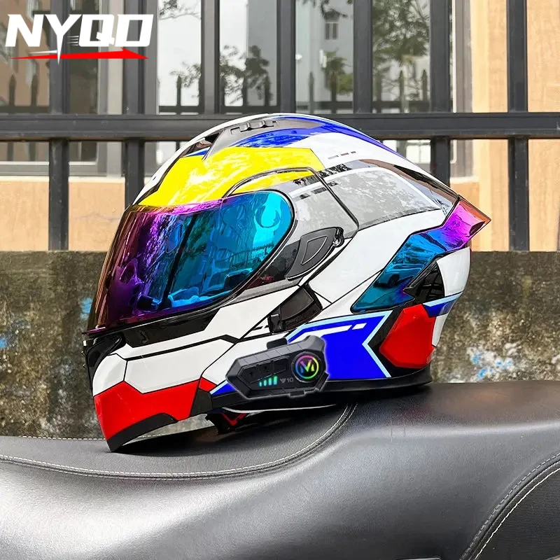 ORZ Flip Up Motorcycle Helmet Bluetooth Double Lens Full Face Helmet  DOT Approved Moto Cascos Motociclistas Capacete