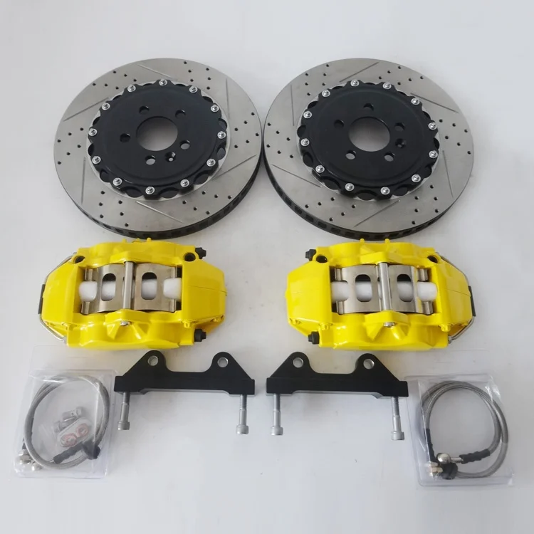 Front Drilled And Slotted Brake Disc Pad Calipers And Bracket For Audi 400/355mm Big Brake Kit