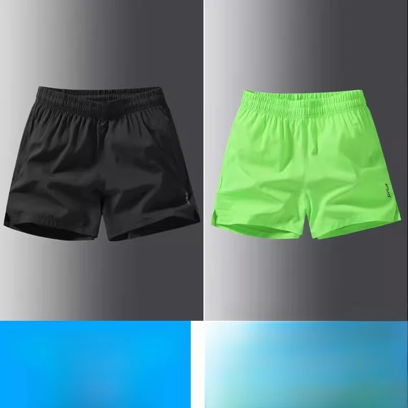 

Мужские летние легкие спортивные шорты из ледяного шелка для баскетбола и бега, свободного кроя, длиной три четверти