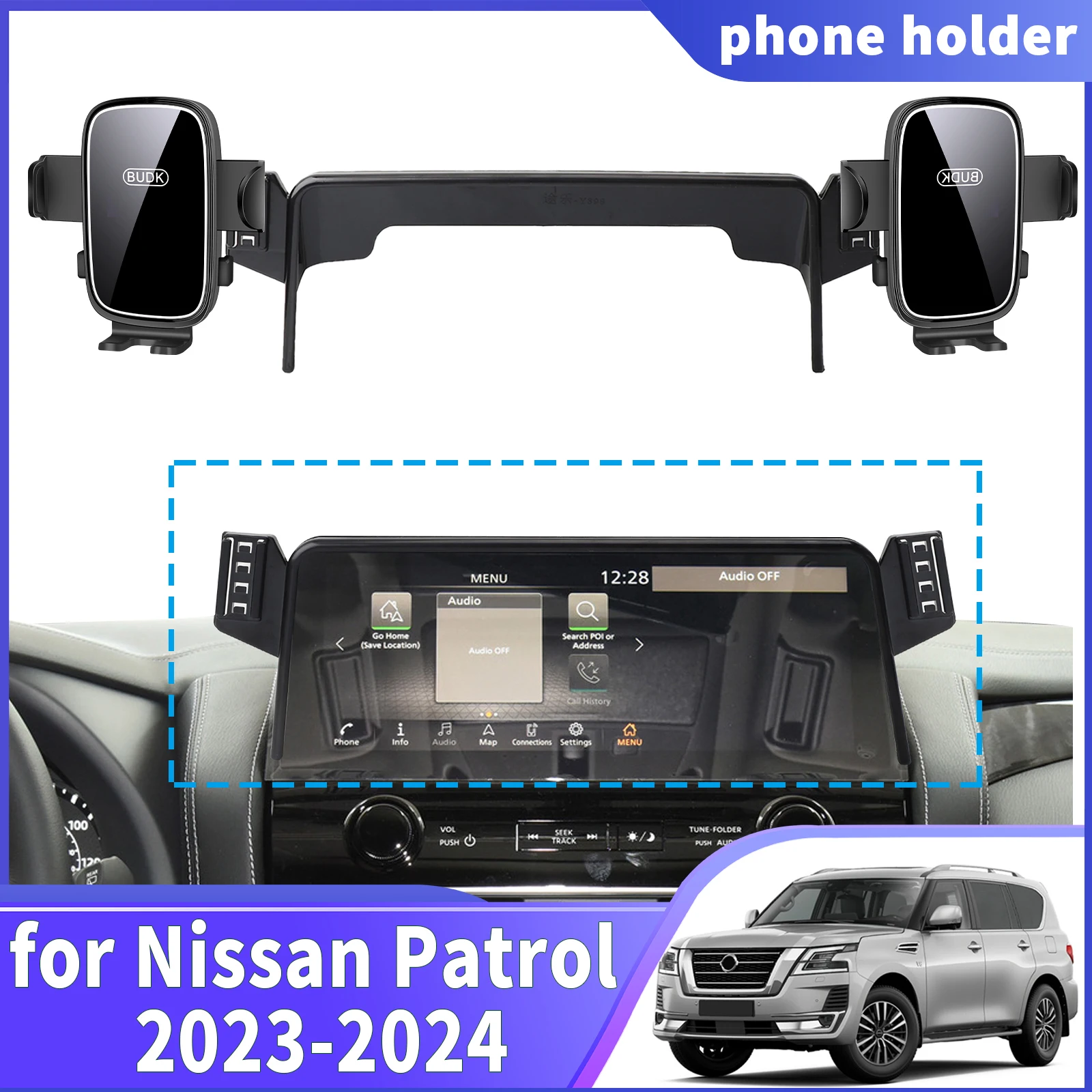 

fit for Nissan Patrol 2023 2024 Navigation Phone Holder Mount Customized Car accessoires