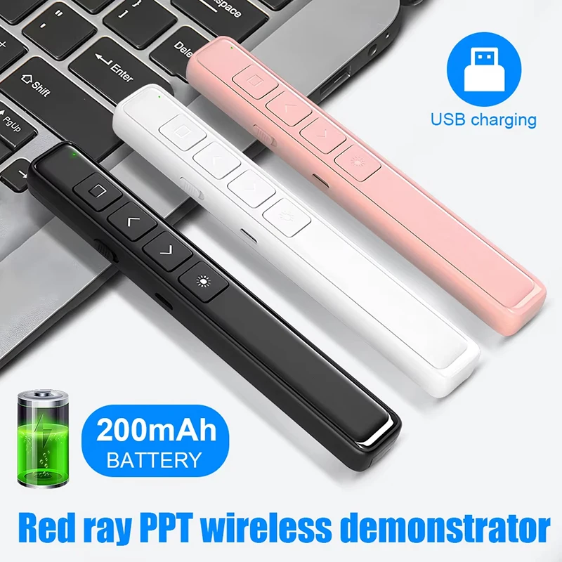 Wireless Presenter Remote Control 2.4G RF USB Projector Page Turning Pen For PPT Powerpoint Presentation Pointer Slide Advancer