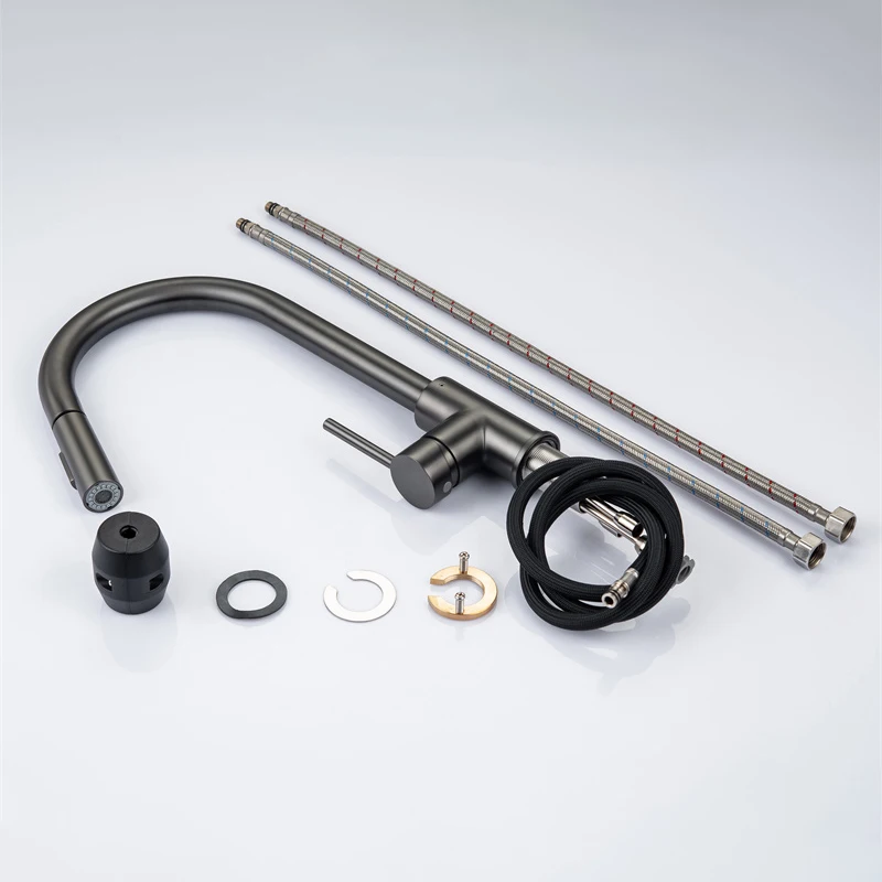 Grey Sensor Touch Kitchen Faucets Quality Stainless Steel Gray Pull Out Kitchen Mixer Tap Smart Hot Cold Touch Kitchen Sink Tap