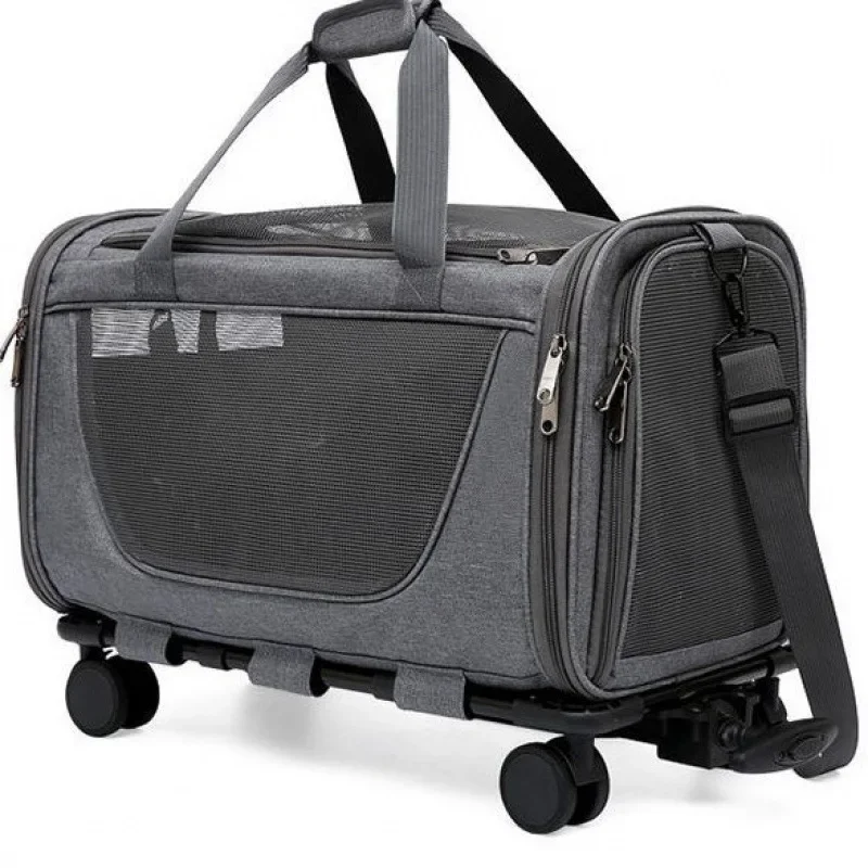 aDurable Pet Trolley Airline Approved Cat Bag Pet Cages Carrier for Travel Luxury Pet Stroller