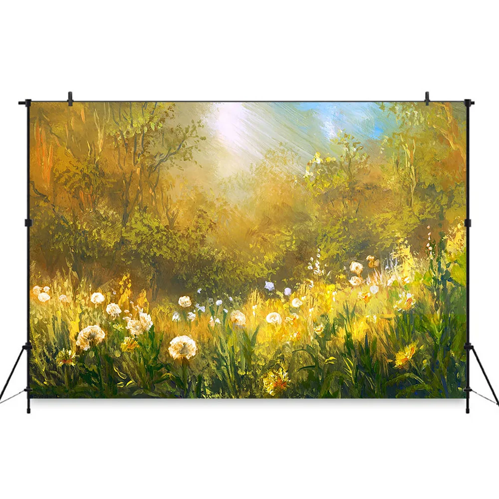 Photography Photo Studio Photocall Oil Painting Background Spring Natural Landscape Sunlight Birthday Party Portrait Backdrop