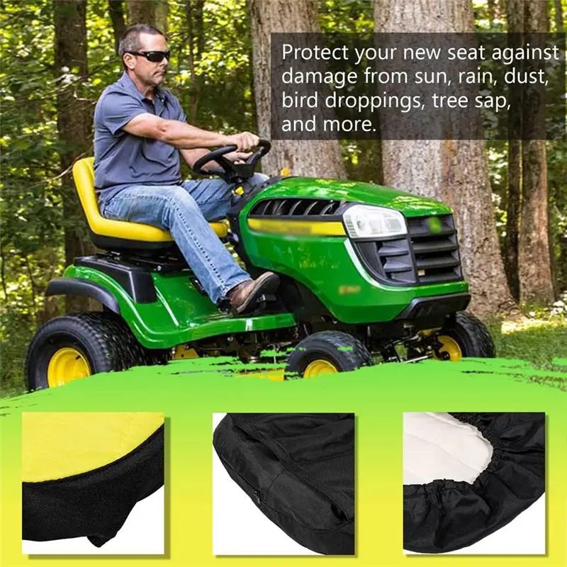 #29O Automotive Parts & Accessories,LP92334 Upgrade Large Seat Cover Riding Mower Cushioned Seat (Yellow)