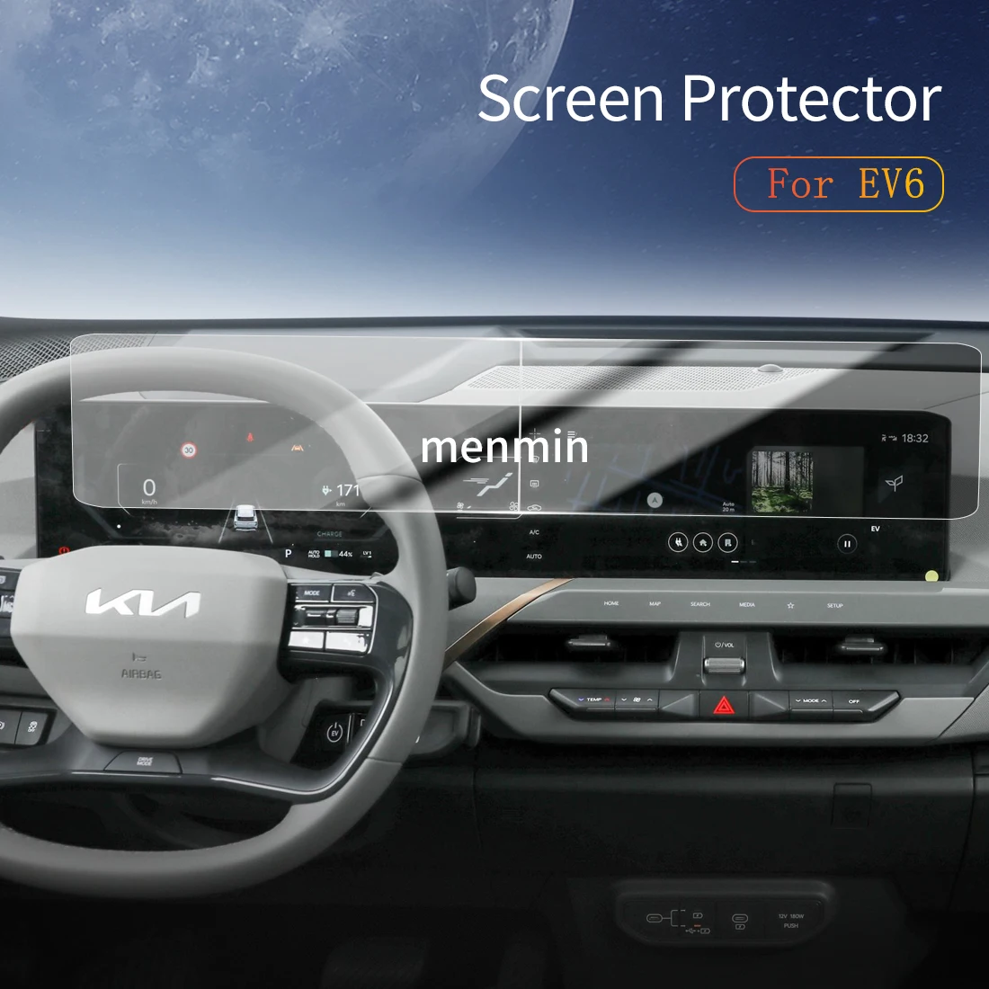 

Car Stickers Dash Carplay Mirror Screen Protector Display Tempered Glass Protective Film Vehicle For24 KIA EV3