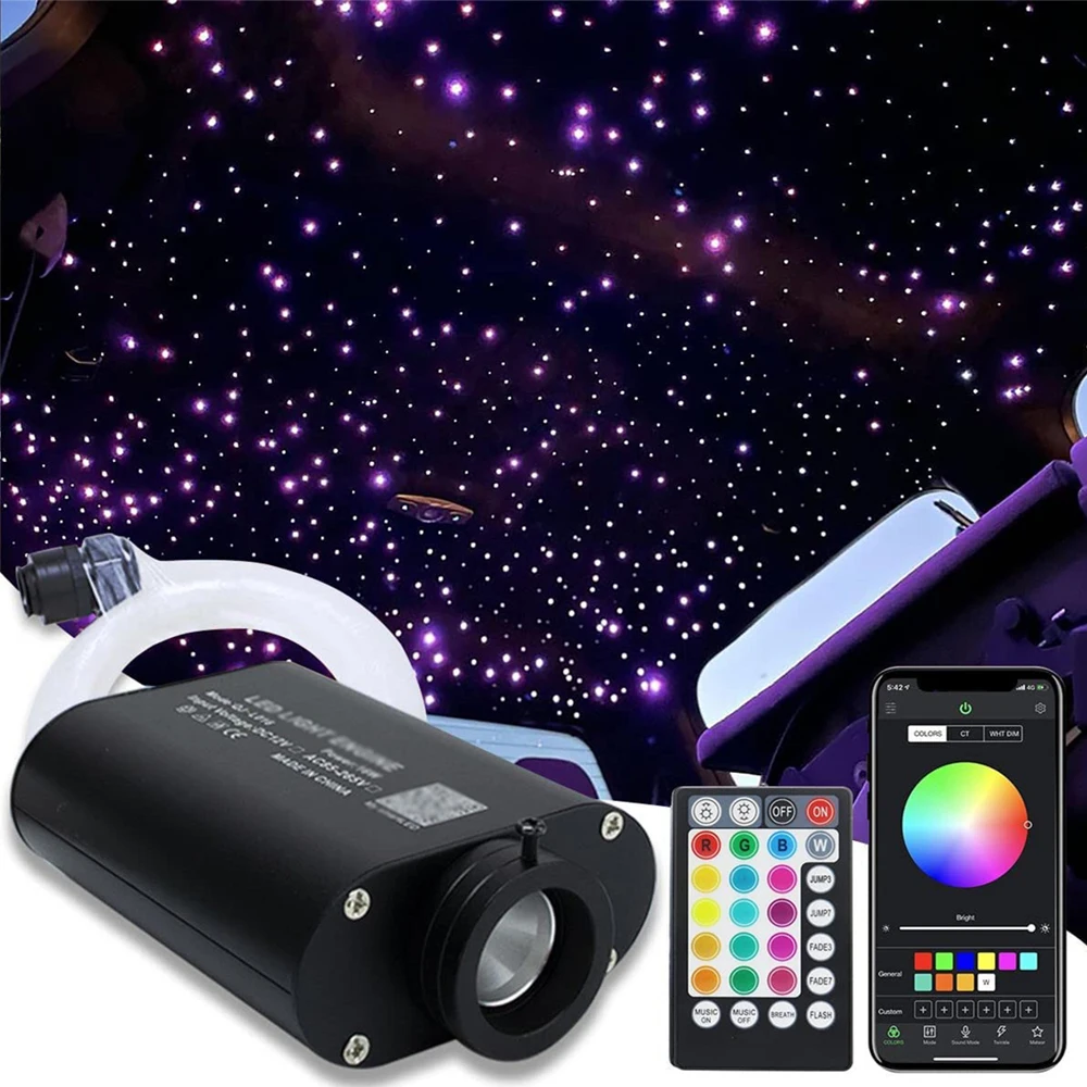 

Twinkle Fiber Optic Lights Star Ceiling Lighting Kits 450pcs 9.8ft RGBW Music Mode Light for Home Indoor Car Interior Decoration