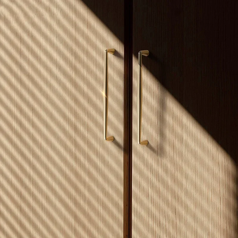 Elegant Straight Cabinet Door Handles Golden Kitchen Cupboard Wardrobe Closet Pull Handles Drawer Knob Long Bar Furniture Pulls