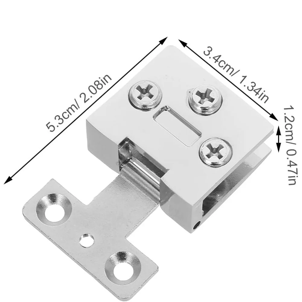 

4pcs Glass Door Hinges No-Drill Glass Shower Door Hinges 90 Degree Cabinet Doors Hinge For 3-8mm Thickness Frameless Doors