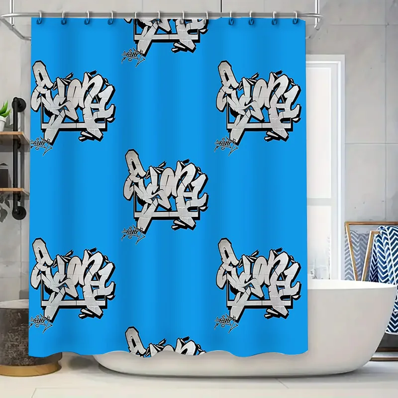 

Занавеска для душа с граффити, городское искусство, декор для ванной комнаты, уличный стиль, фон, современное покрытие для ванной комнаты, абстрактный дизайн, хип-хоп, крутая вибрация