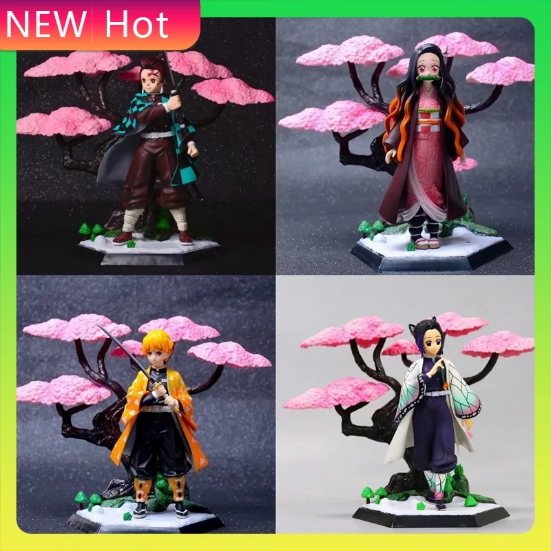 

19cm Demon Slayer Sakura Kamado Tanjirou Nezuko Kamado Kochou Shinobu Anime Model Toy Handmade Desktop Decoration Birthday Gift