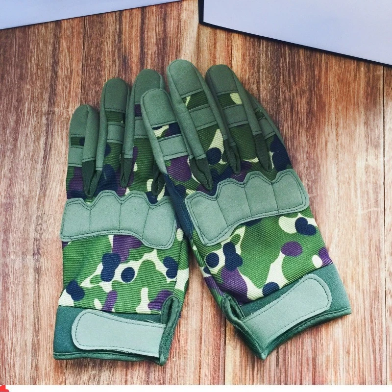 

Tactical sports fitness outdoor mountaineering non-slip wear-resistant equipment training camouflage full finger gloves summer