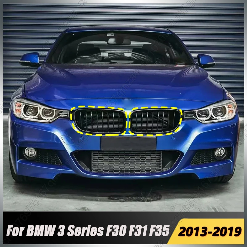 Auto-Frontstoßstangengrill für BMW 3er F30 F31 F35 330d 328i 335i 320d 2013–2019, ABS, glänzend schwarz, vorderer Nierengitter