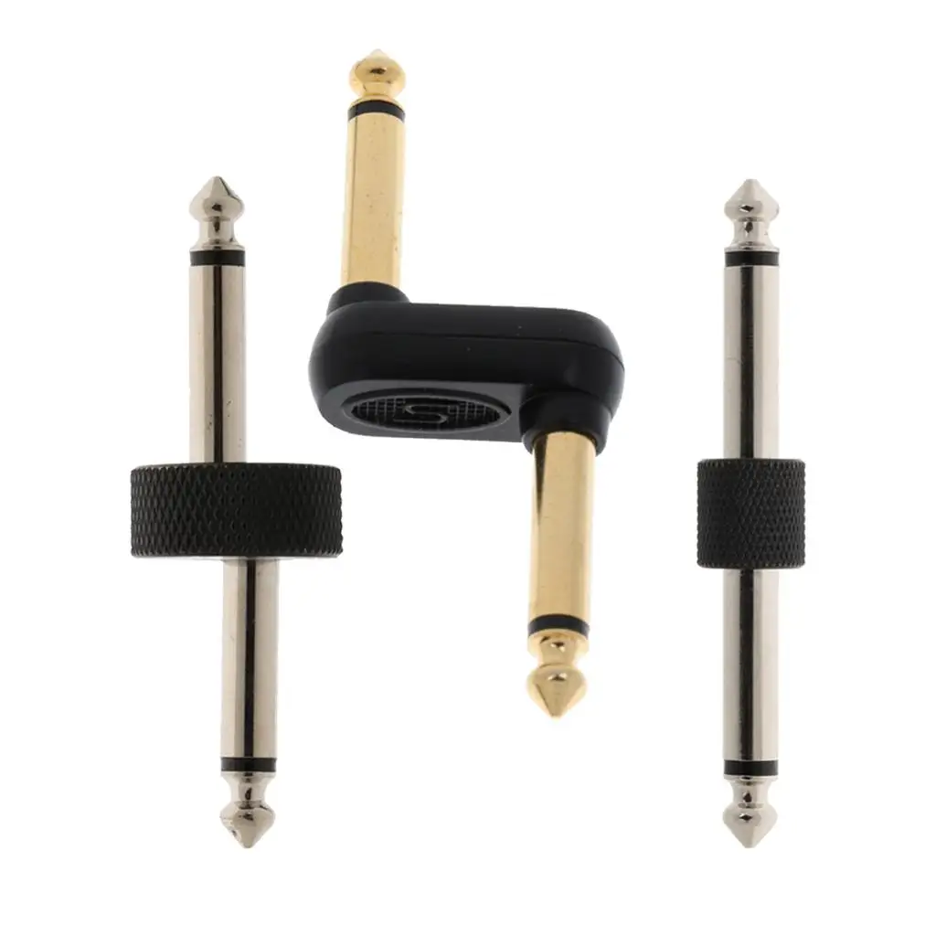Metal Jack Pedal Connector 6.35mm Male to Male Straight Coupler Clean Signal Patch Adapter for Guitar Effects Rigs
