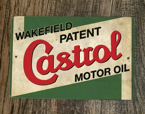 Wakefield Patent Castrol Motor Oil  Metal Wall Vintage Sign Garage Poster